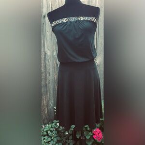 White House Black Market Black Strapless Cocktail Mini Dress